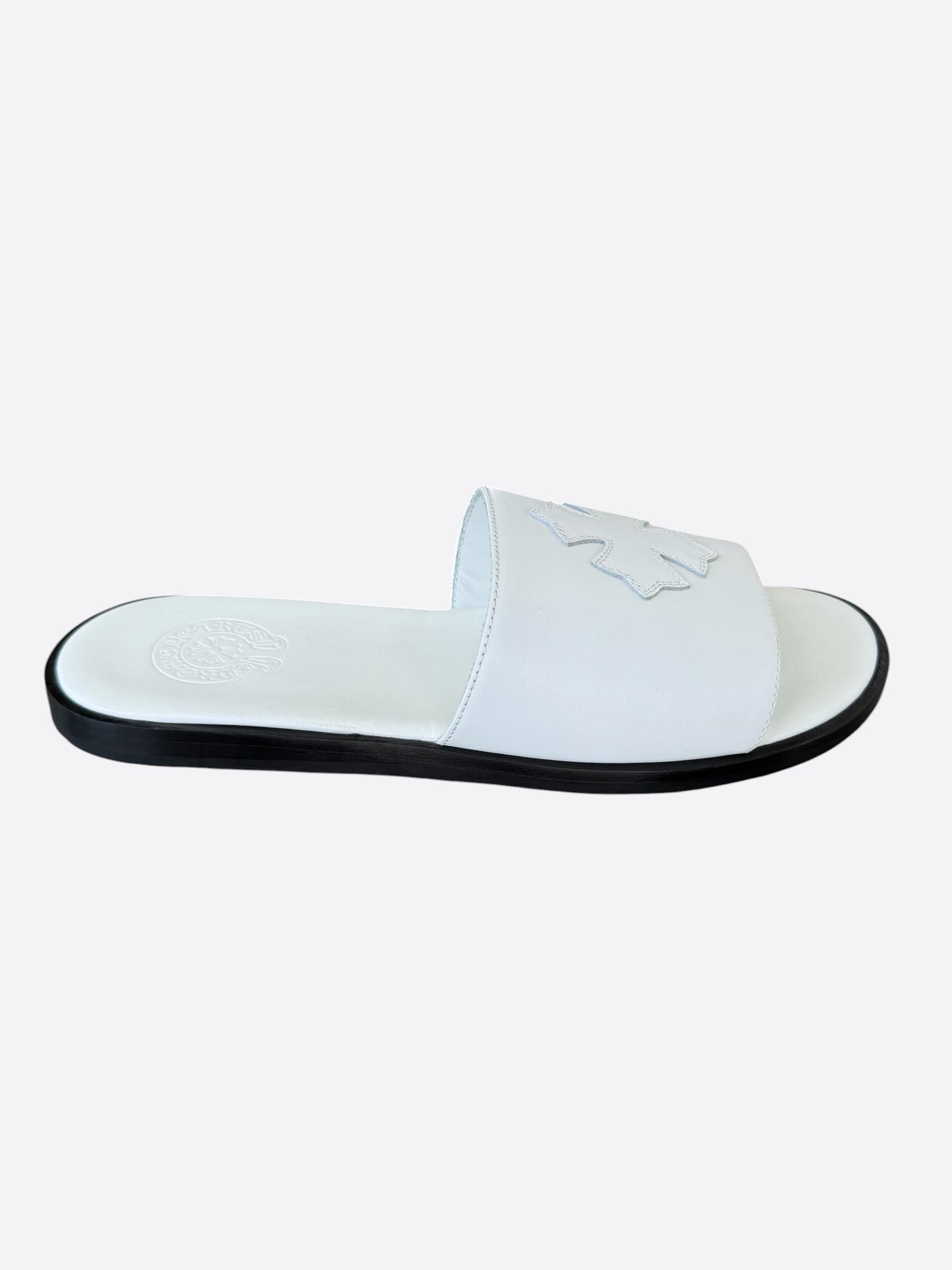 Chrome Hearts White Cross Patch Slides