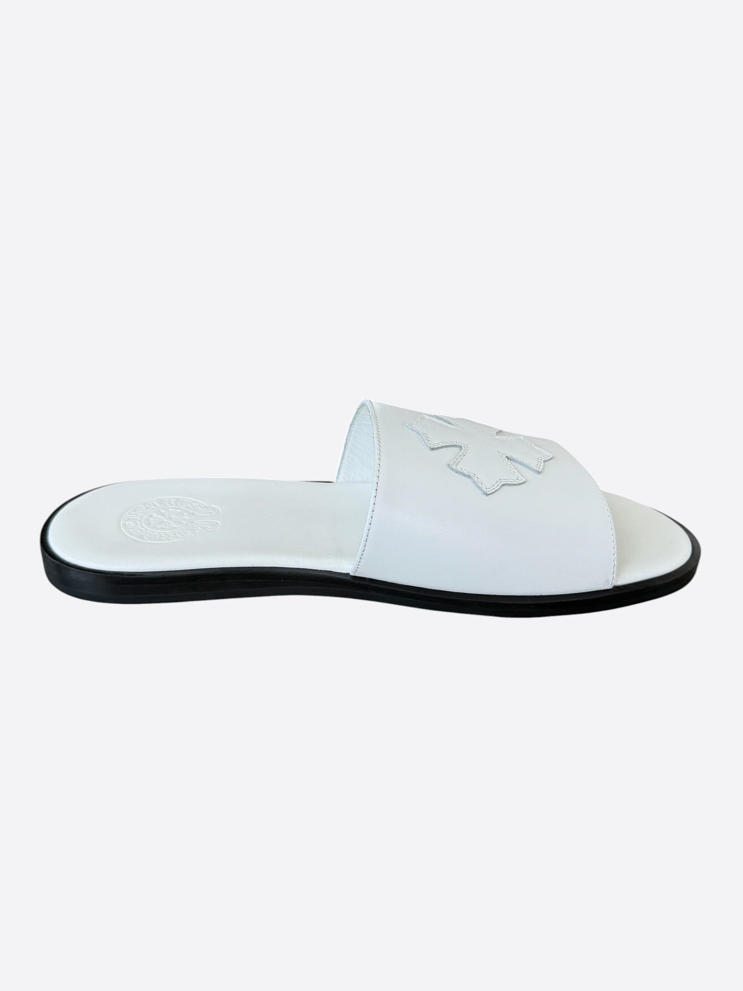 Chrome Hearts White Cross Patch Slides