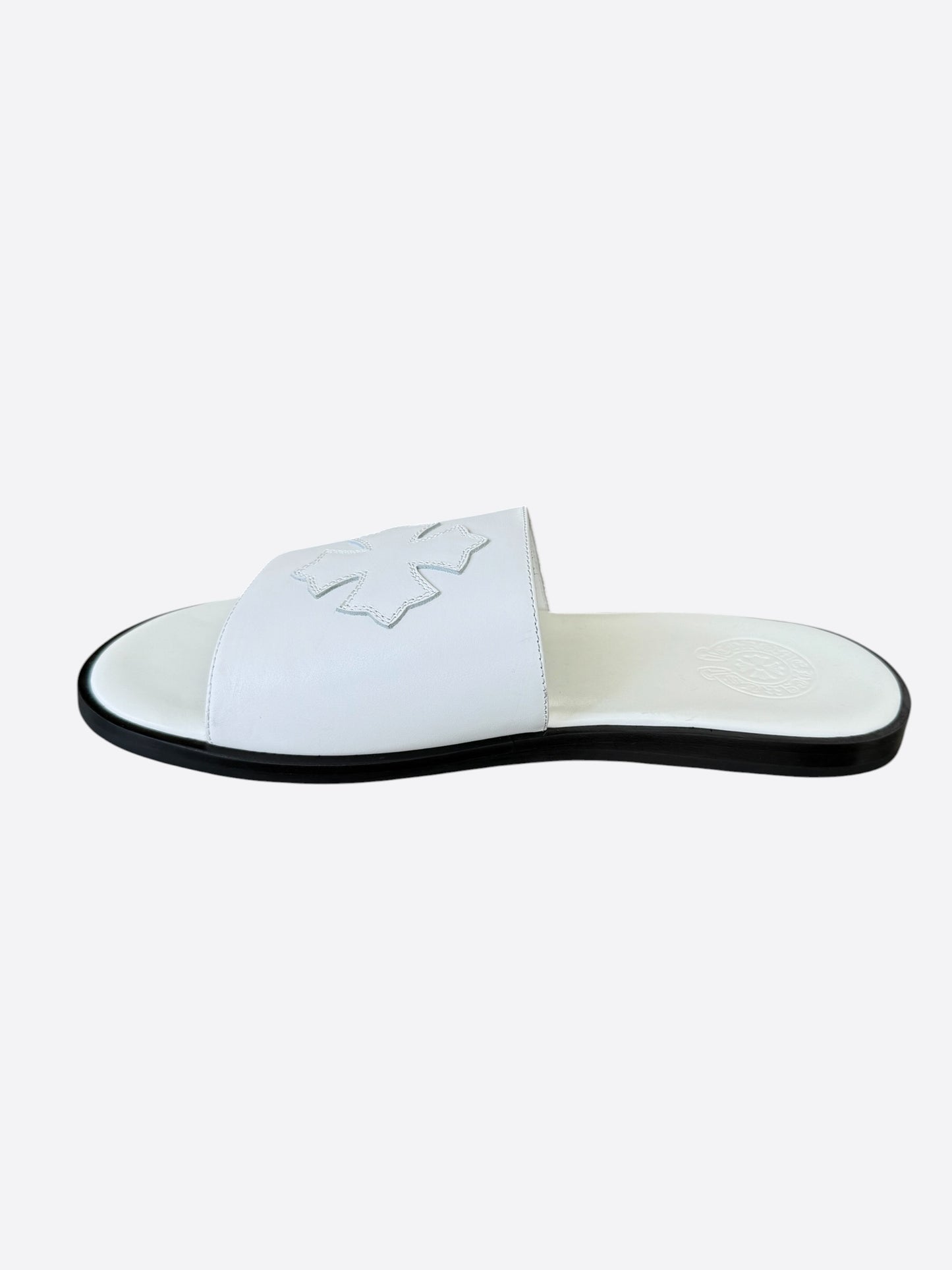 Chrome Hearts White Cross Patch Slides