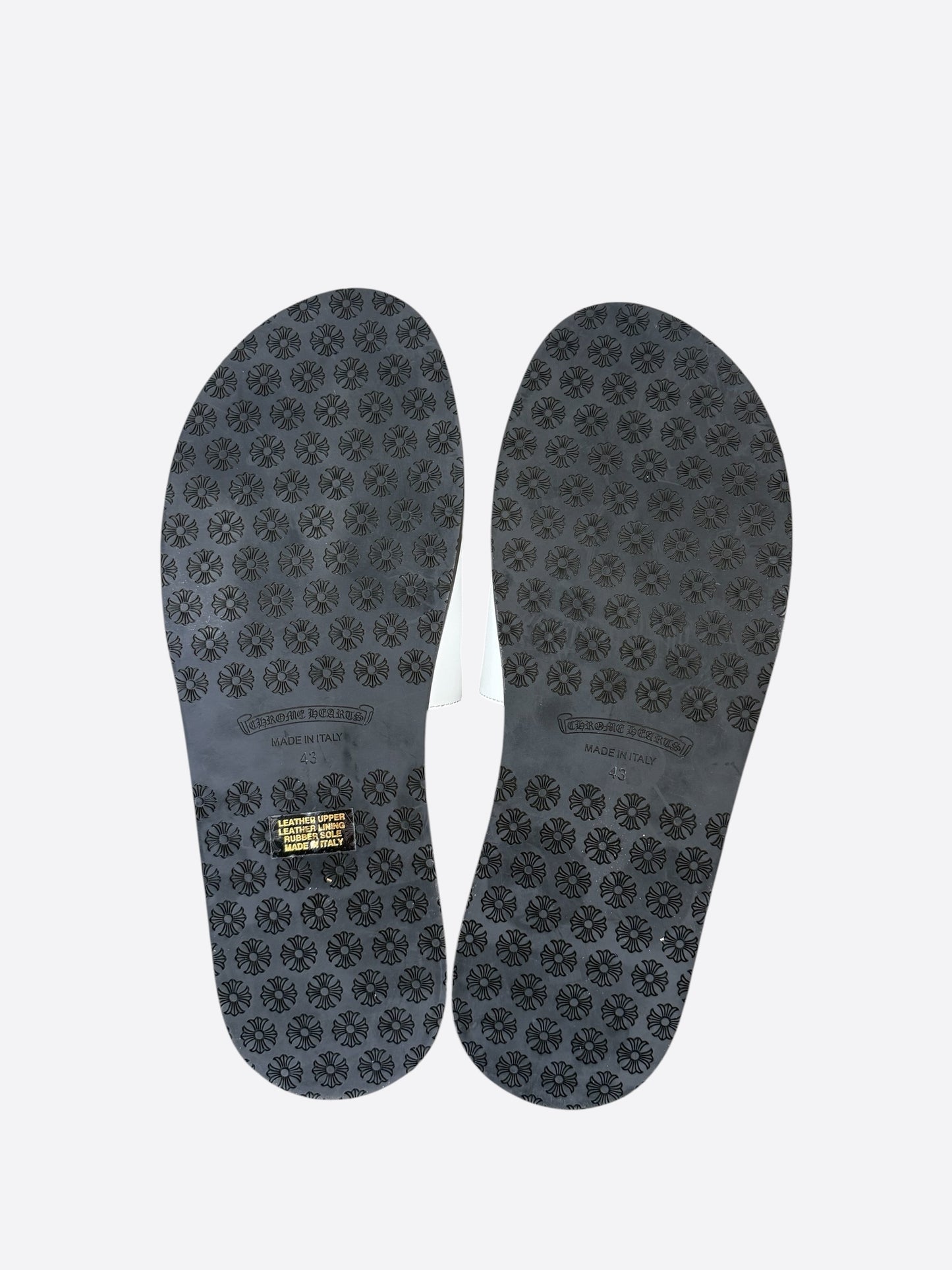 Chrome Hearts White Cross Patch Slides