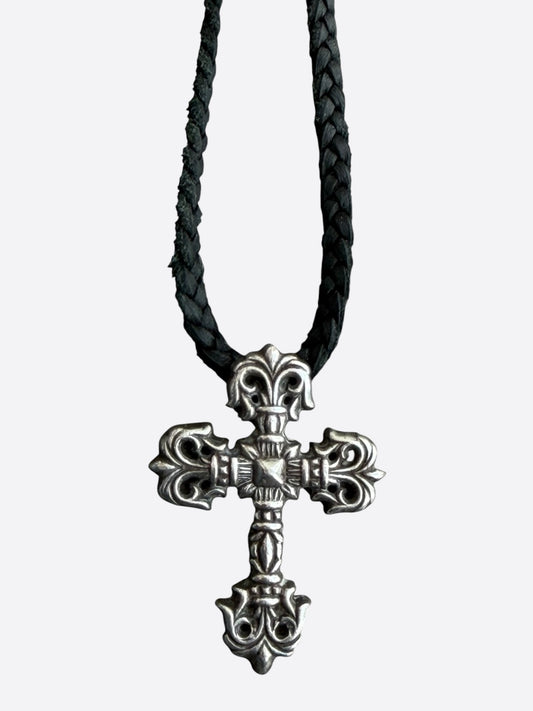 Chrome Hearts Silver Filigree Cross Necklace