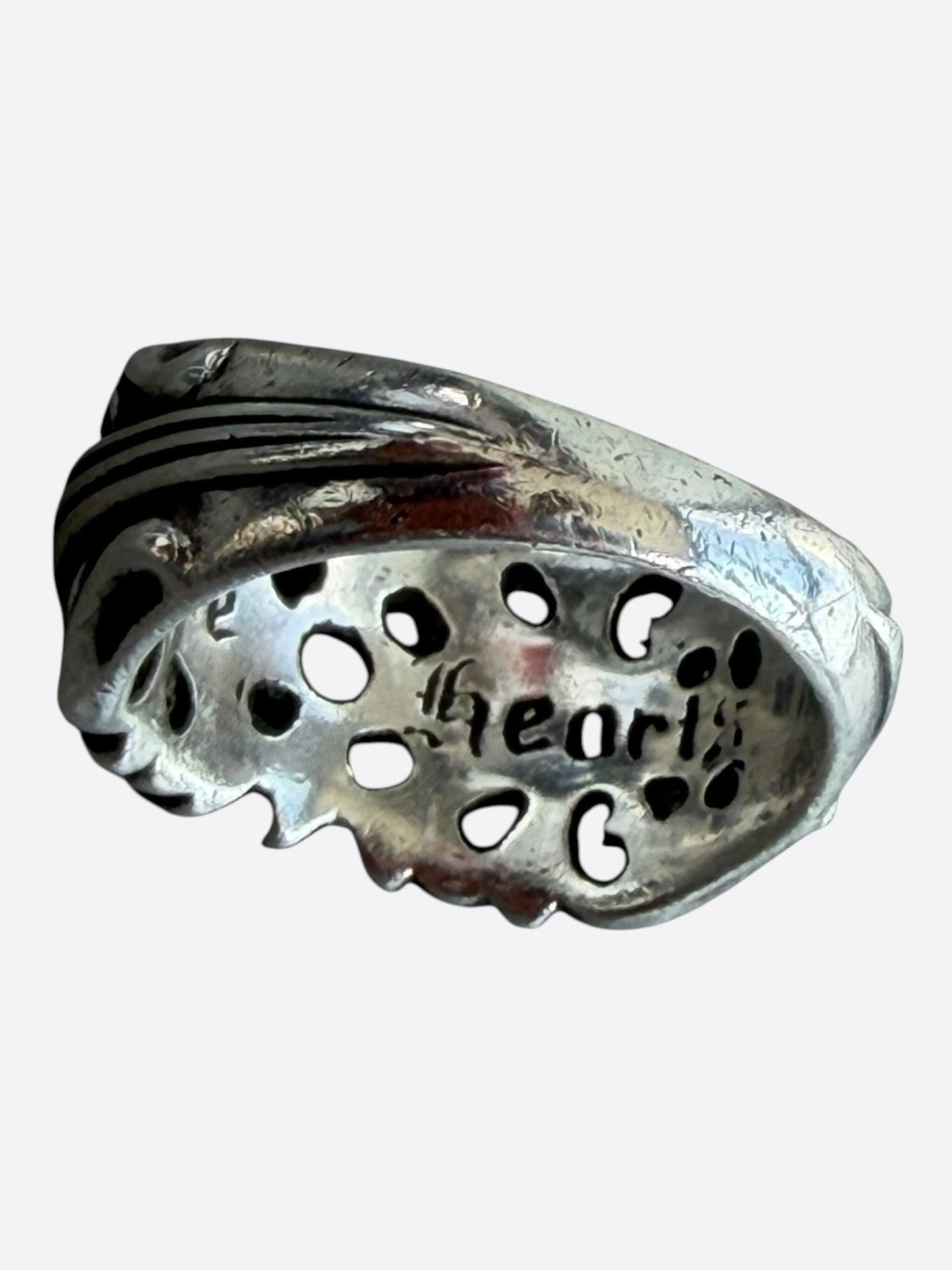 Chrome Hearts Silver & Diamond Floral Cross Ring