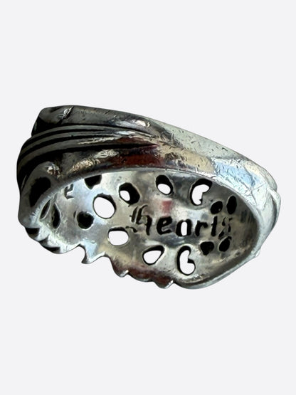 Chrome Hearts Silver & Diamond Floral Cross Ring