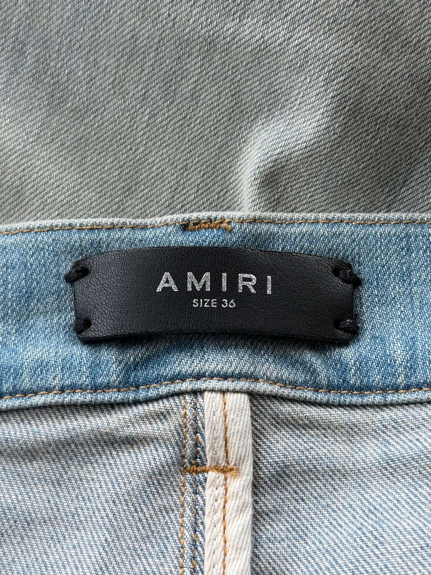 Amiri Indigo & Leopard Patch MX1 Jeans