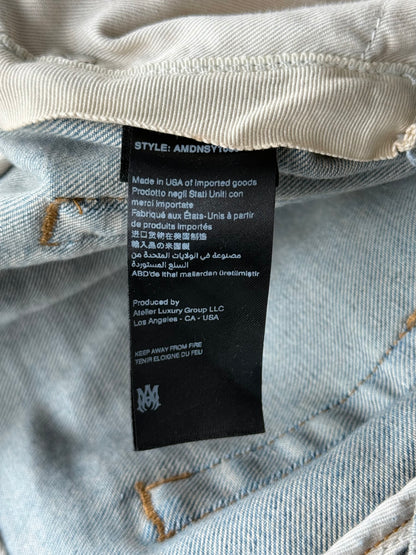 Amiri Indigo & Leopard Patch MX1 Jeans