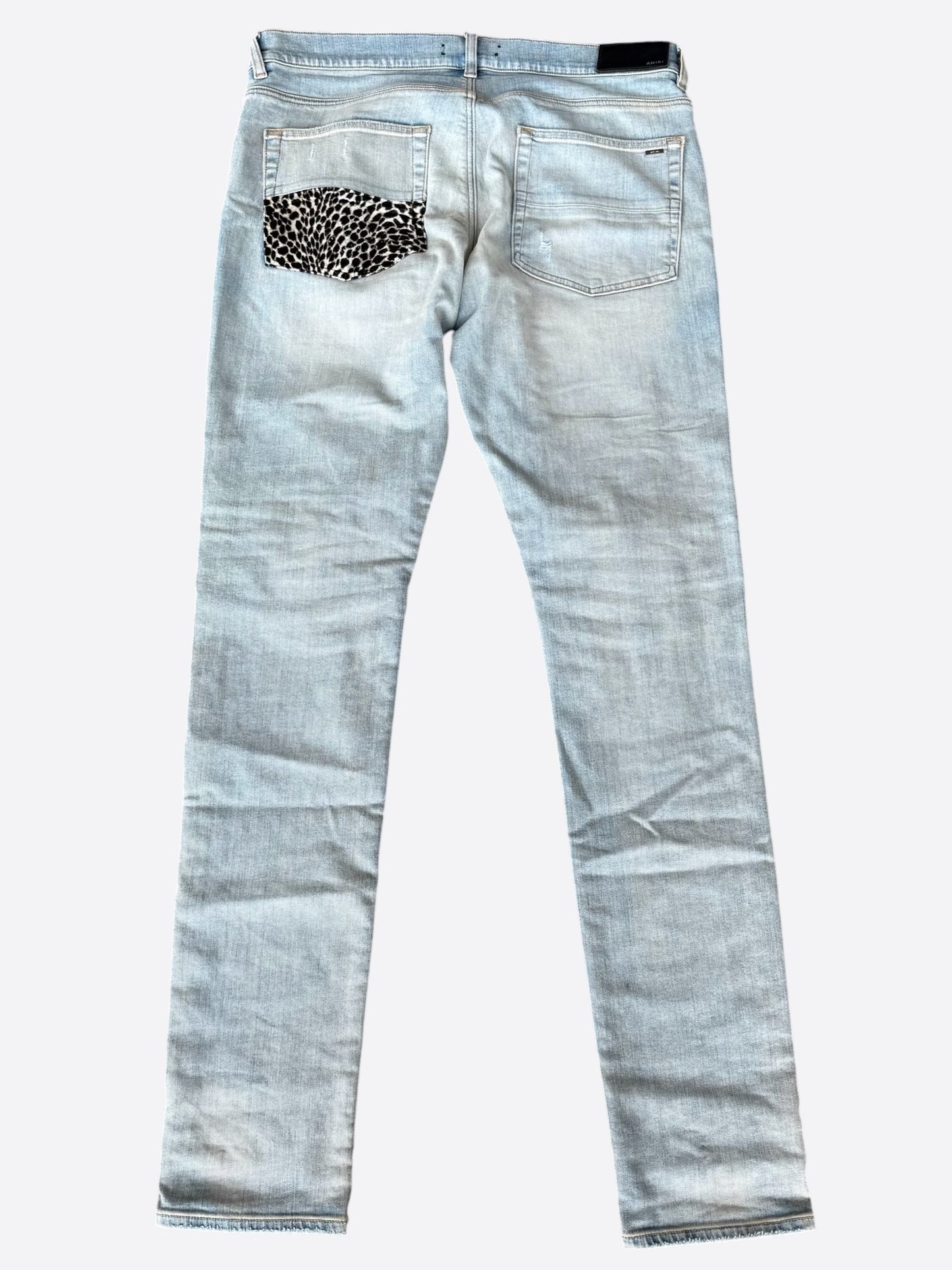Amiri Indigo & Leopard Patch MX1 Jeans