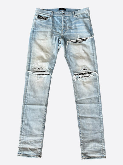 Amiri Indigo & Leopard Patch MX1 Jeans