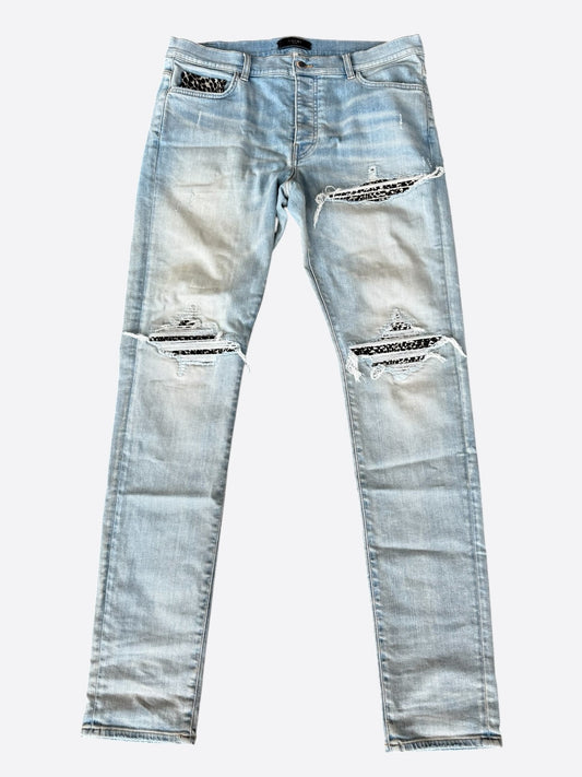 Amiri Indigo & Leopard Patch MX1 Jeans