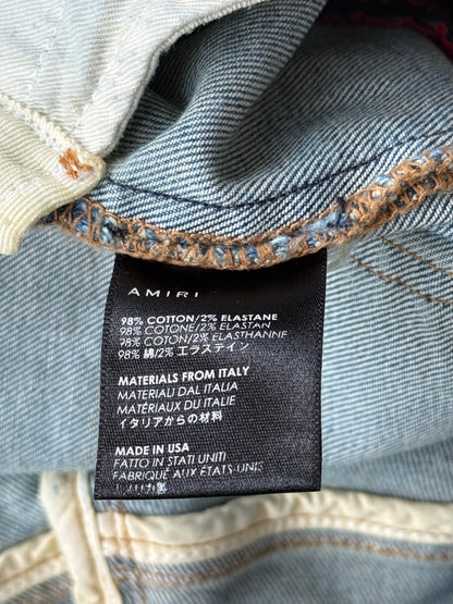Amiri Indigo & Red Bandana Patch MX1 Jeans