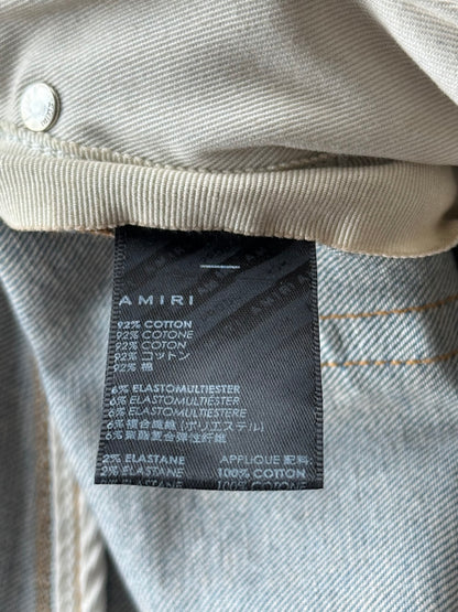 Amiri Clay Indigo Rainbow Bandana Patch Thrasher Jeans