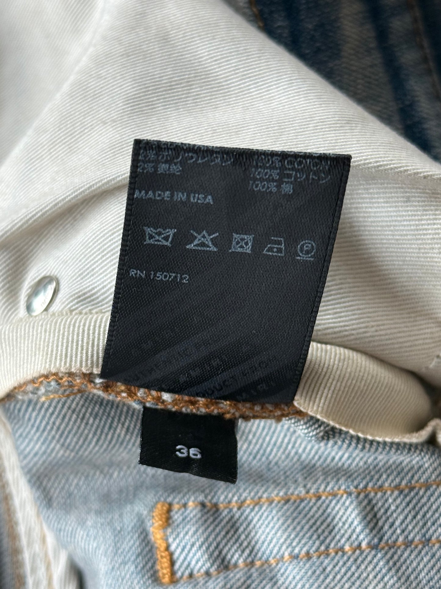 Amiri Clay Indigo Rainbow Bandana Patch Thrasher Jeans
