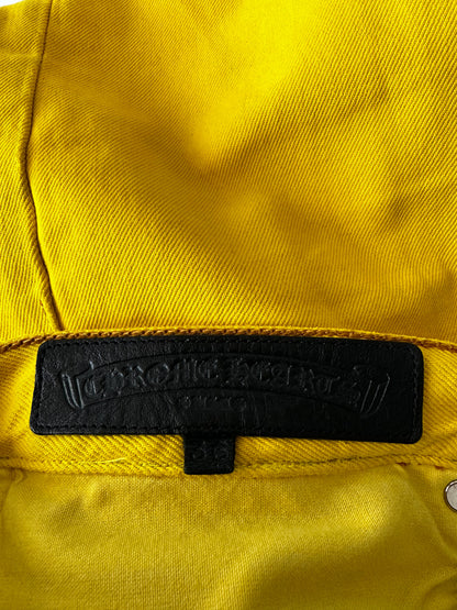 Chrome Hearts Yellow Large Cross Patch Jeans