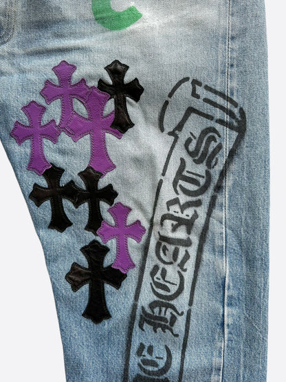 Chrome Hearts Levis Blue Cross Patch Stencil Jeans