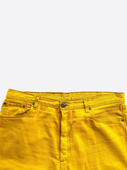 Chrome Hearts Yellow Large Cross Patch Jeans