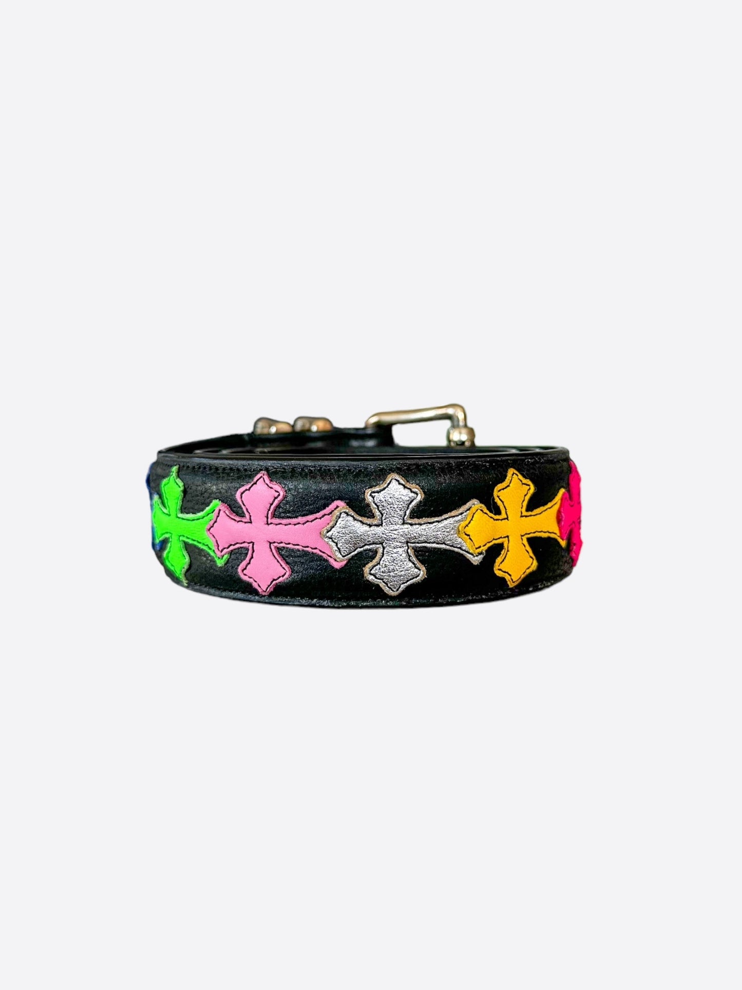 Chrome Hearts Black Multicolor Cross Patch Roller Belt