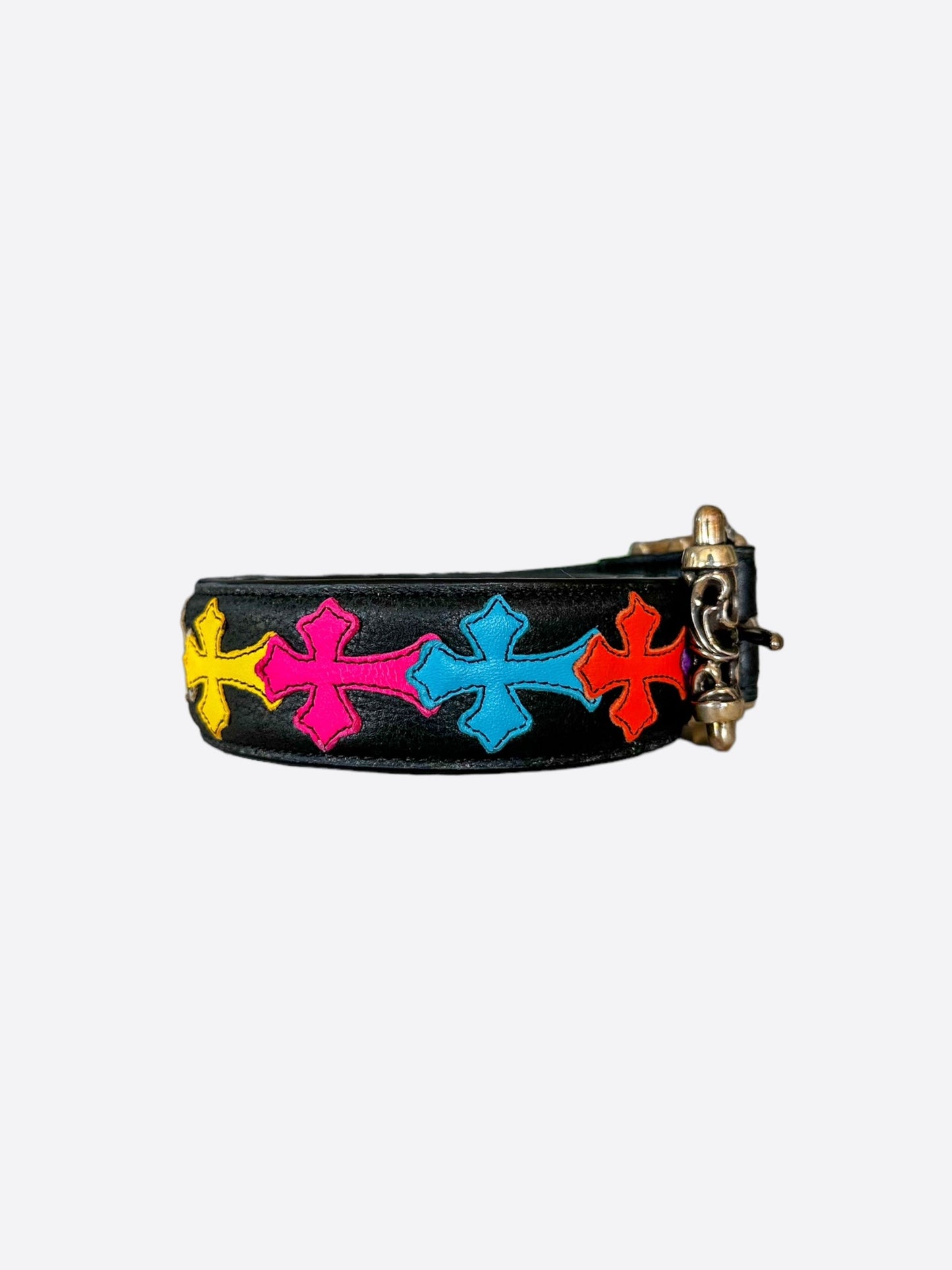 Chrome Hearts Black Multicolor Cross Patch Roller Belt