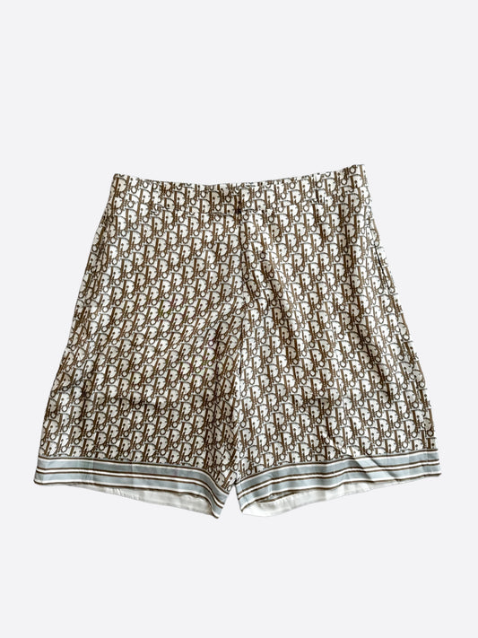 Dior Tan Oblique Silk Shorts