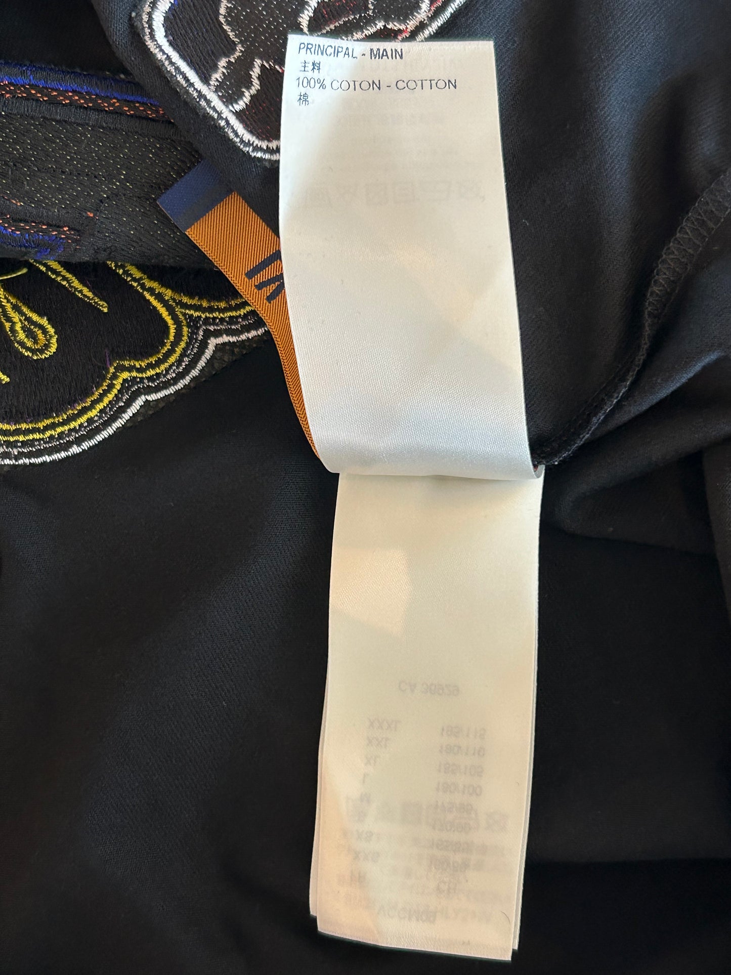 Louis Vuitton NBA Black Embroidered Patches T-Shirt