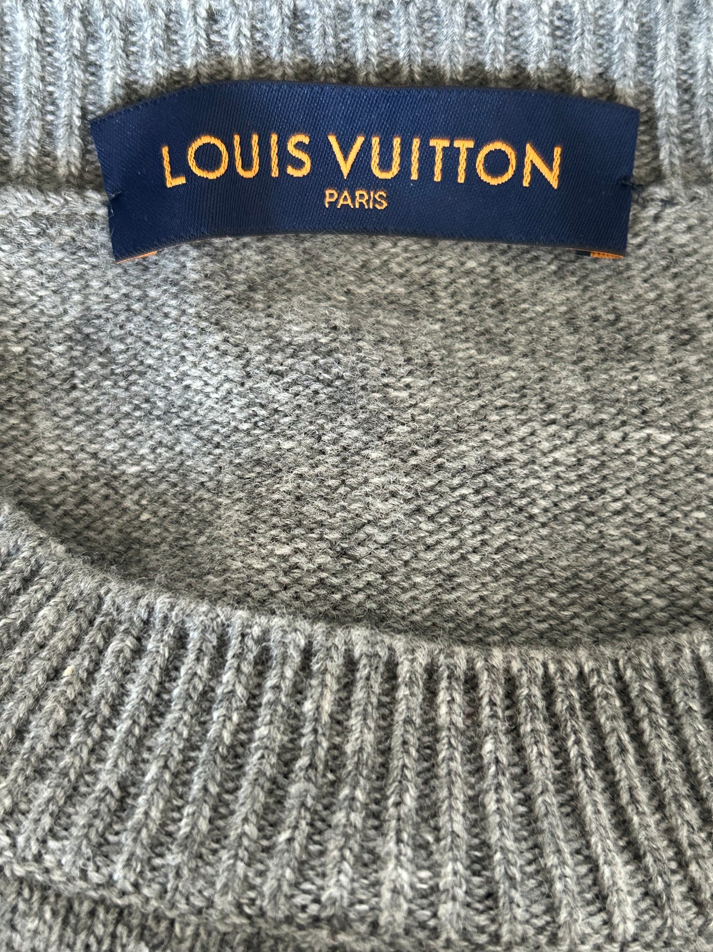 Louis Vuitton Grey Tiger Wool Knitted Sweater