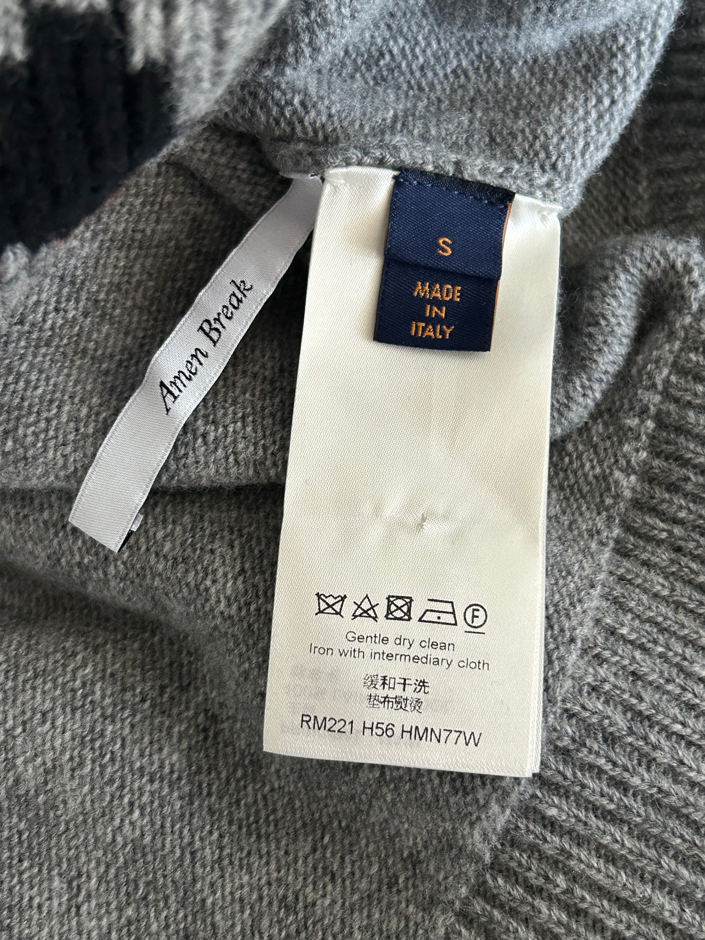 Louis Vuitton Grey Tiger Wool Knitted Sweater