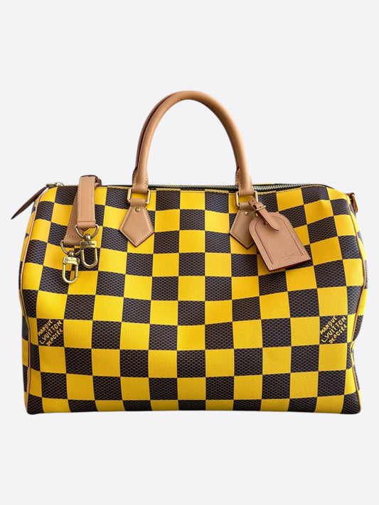 Louis Vuitton Brown & Yellow Damier Pop Speedy 50