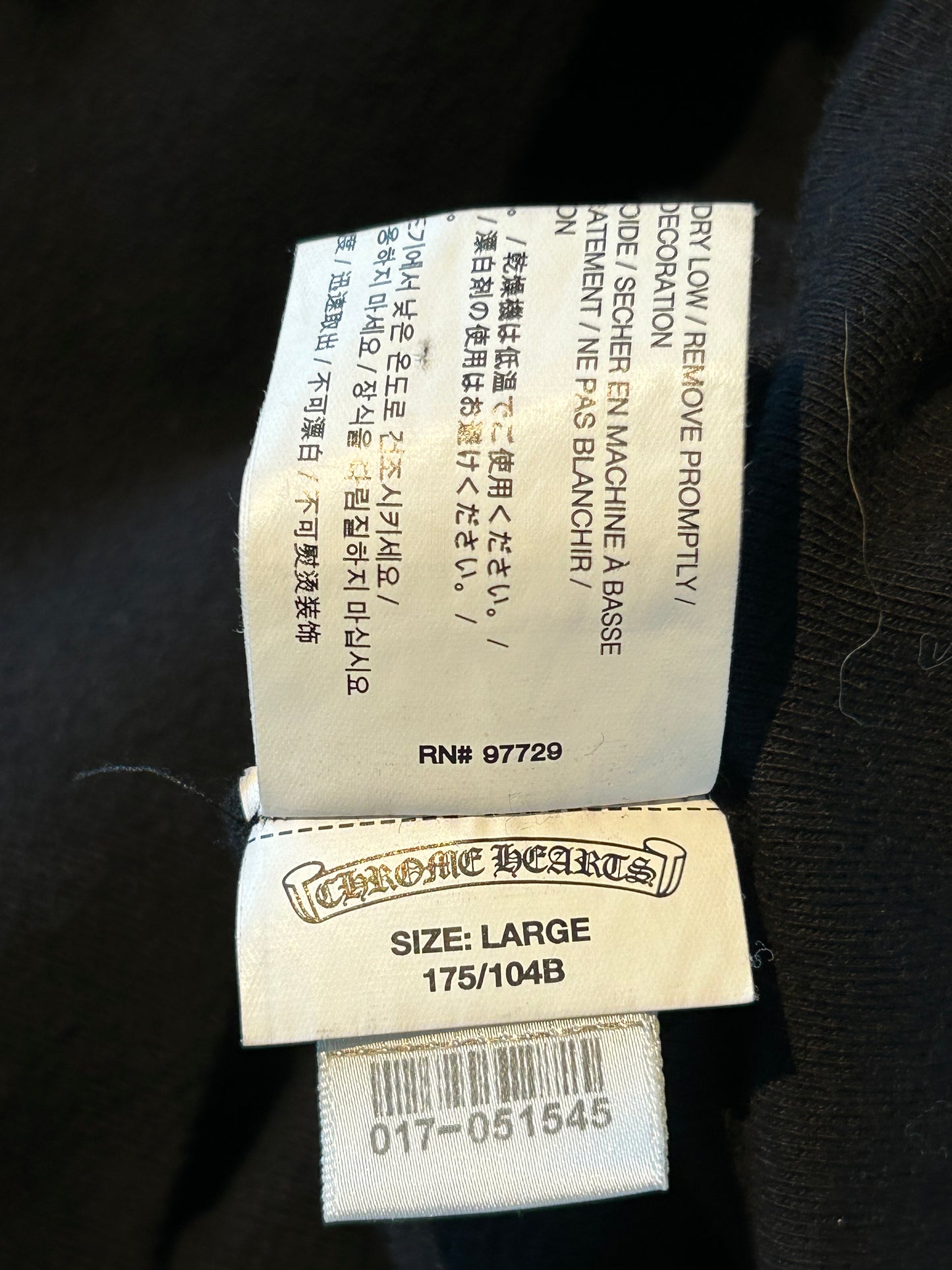 Chrome Hearts Black & Yellow Dagger Logo Zip Up Hoodie
