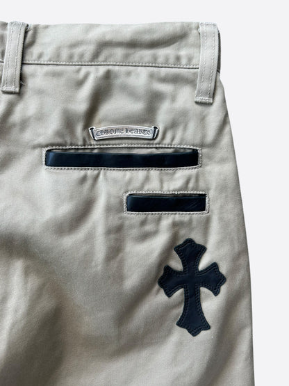 Chrome Hearts Beige Black Cross Patch Chinos