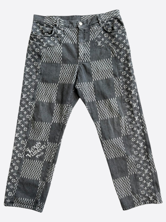 Louis Vuitton Nigo Grey Giant Damier Monogram Jeans