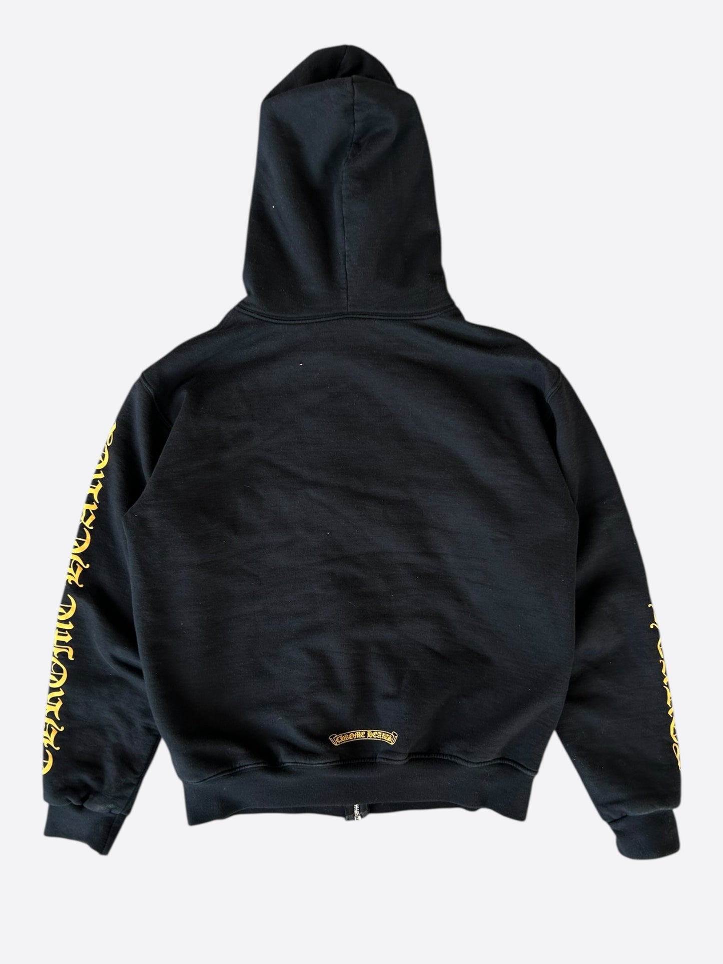 Chrome Hearts Black & Yellow Dagger Logo Zip Up Hoodie