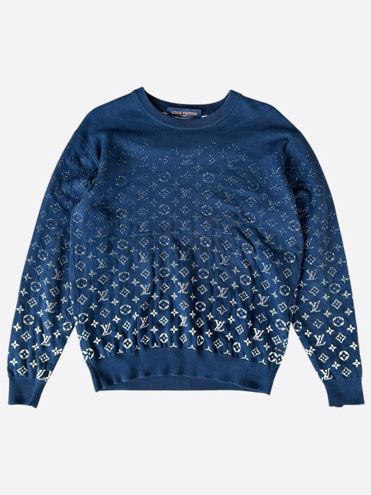 Louis Vuitton Blue & White Gradient Monogram Sweater