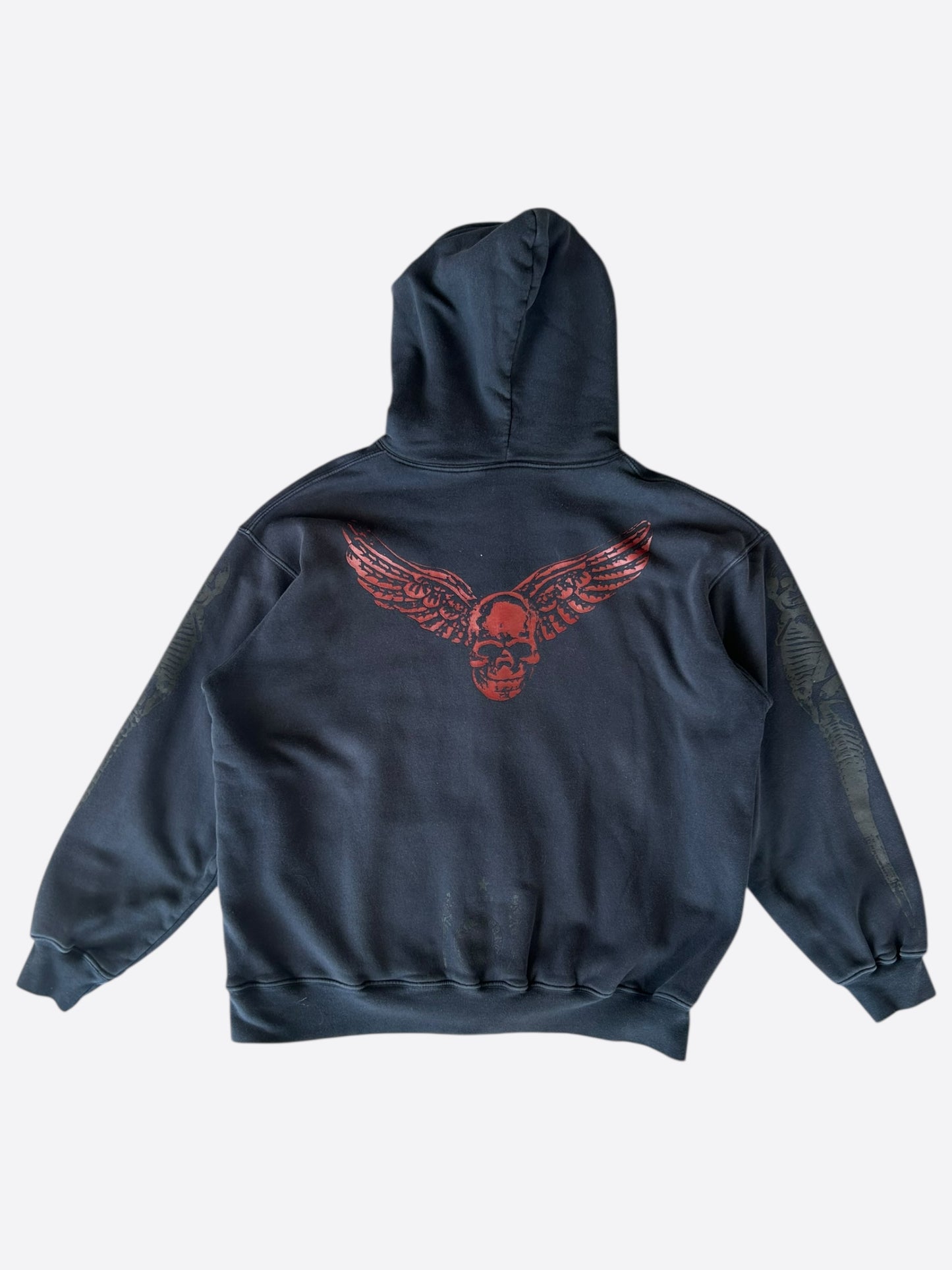 Chrome Hearts Black & Red Thermal Foti Logo Hoodie