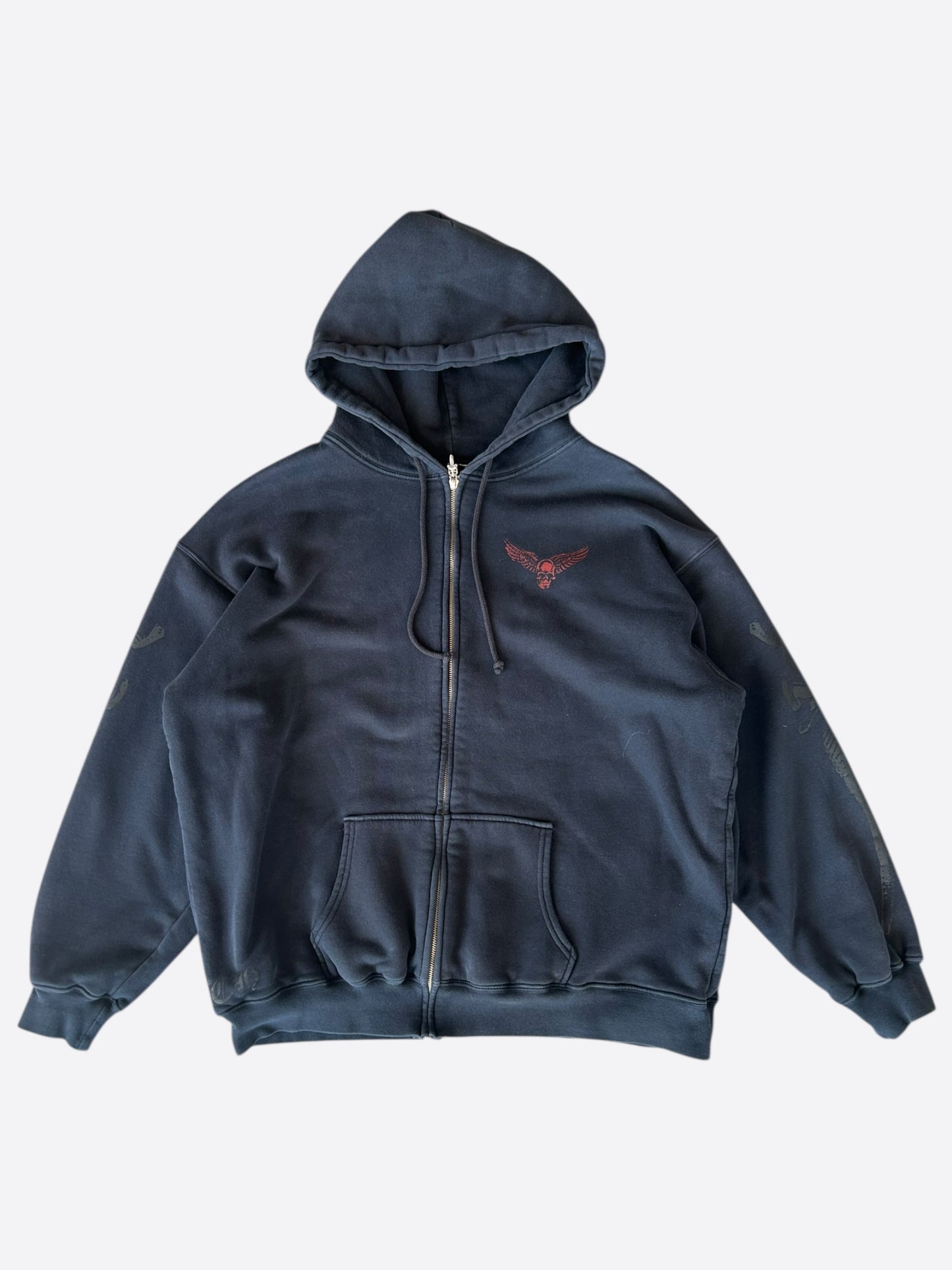 Chrome Hearts Black & Red Thermal Foti Logo Hoodie