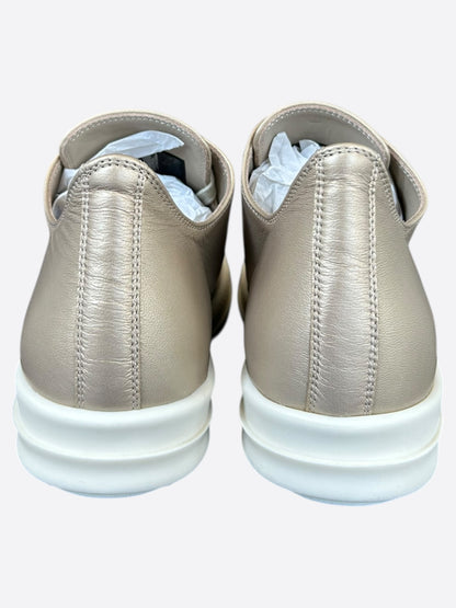 Rick Owens Gold Leather Women's Low Top Sneakers
