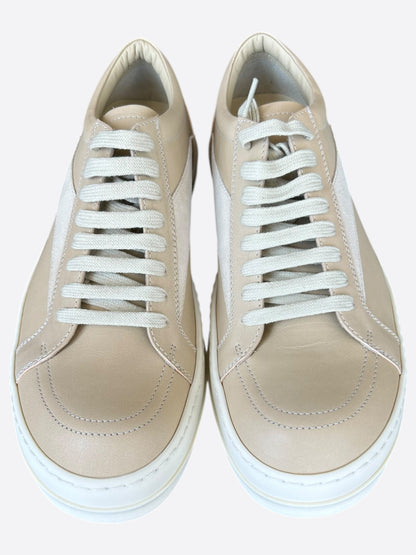 Rick Owens Beige Leather Vintage Low Top Sneakers