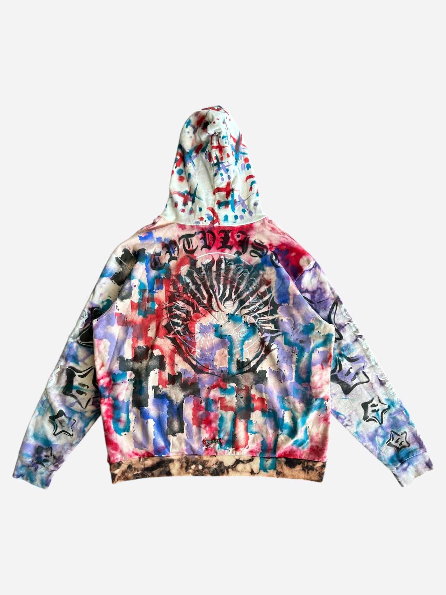 Chrome Hearts CVTVLIST Multicolor Tie-Dye Horseshoe Logo Hoodie