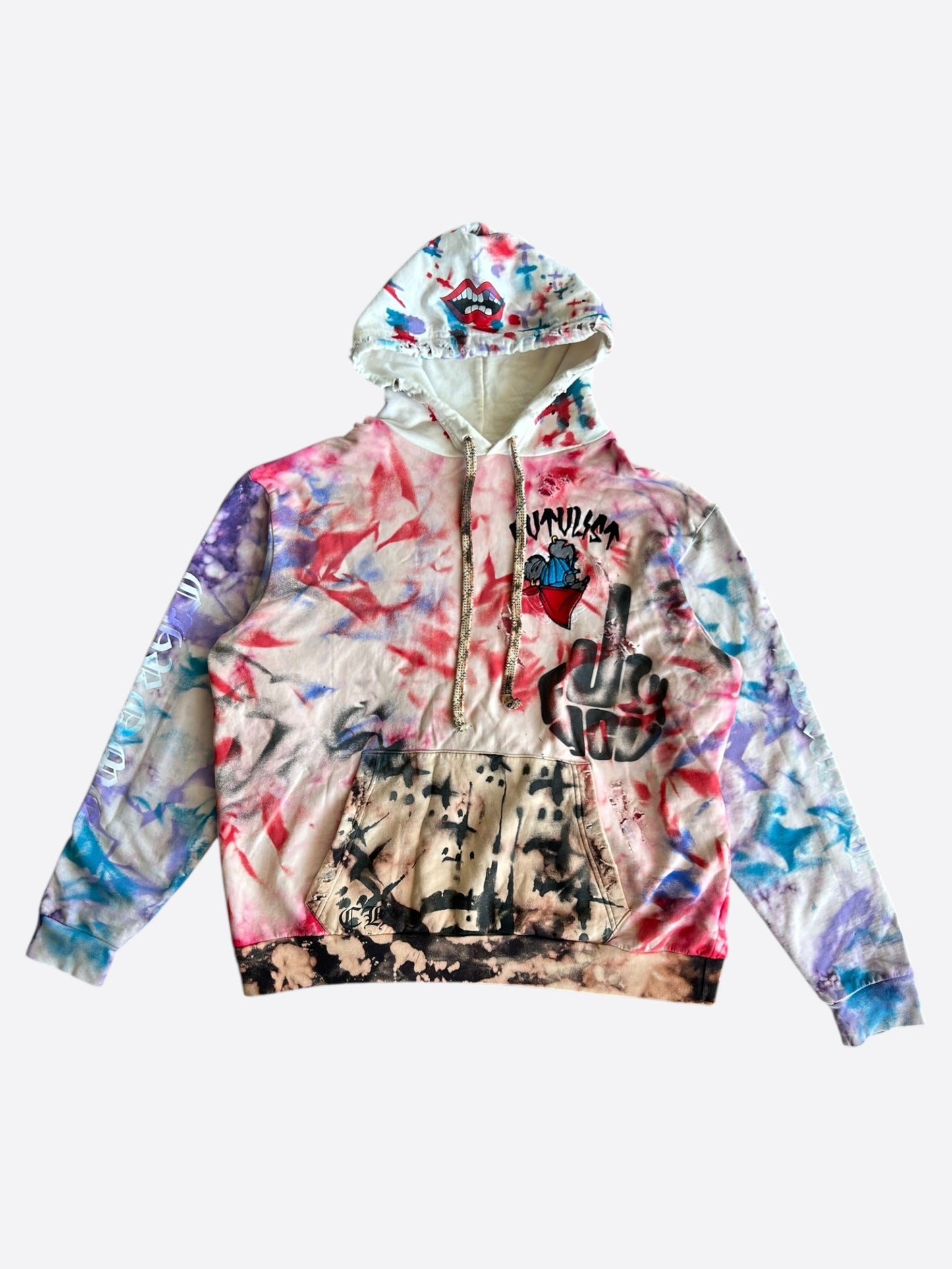 Chrome Hearts CVTVLIST Multicolor Tie-Dye Horseshoe Logo Hoodie
