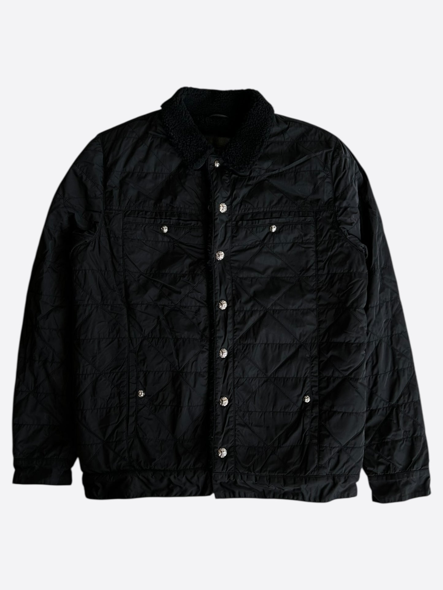 Chrome Hearts Black Quilted Sherpa Jacket
