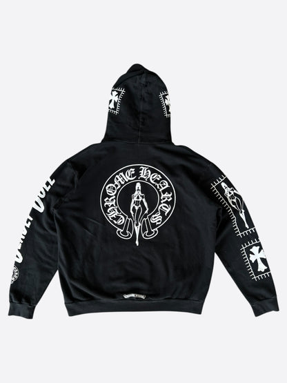 Chrome Hearts Deadly Doll Black & White Logo Hoodie
