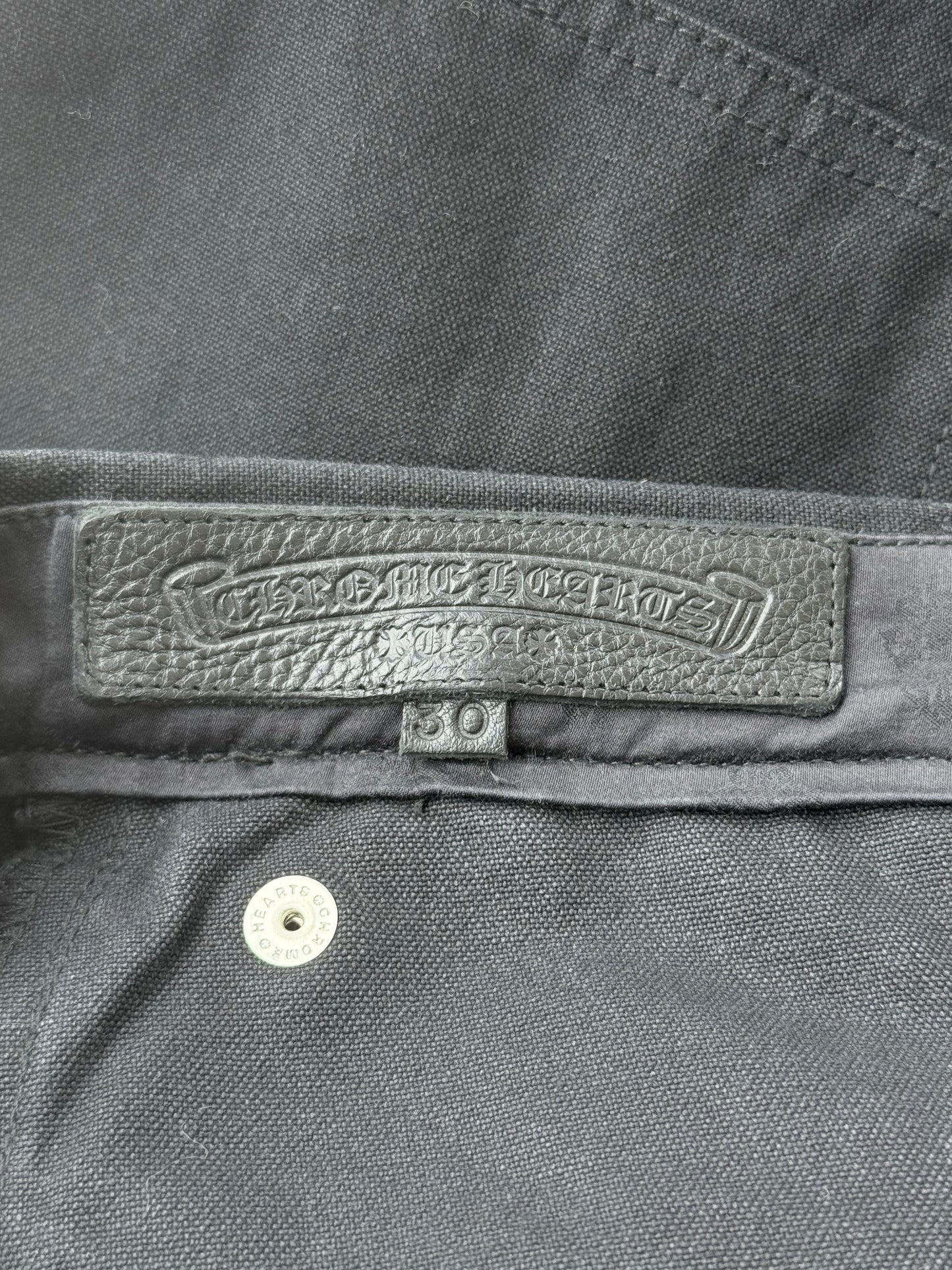 Chrome Hearts Black Cross Patch Carpenter Pants