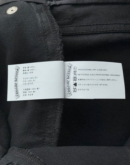Chrome Hearts Black Cross Patch Carpenter Pants
