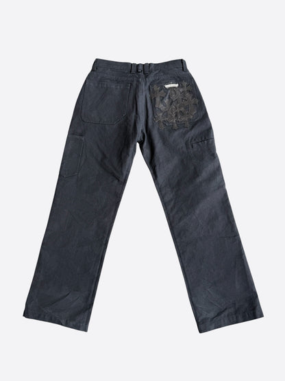 Chrome Hearts Black Cross Patch Carpenter Pants