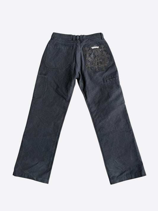 Chrome Hearts Black Cross Patch Carpenter Pants