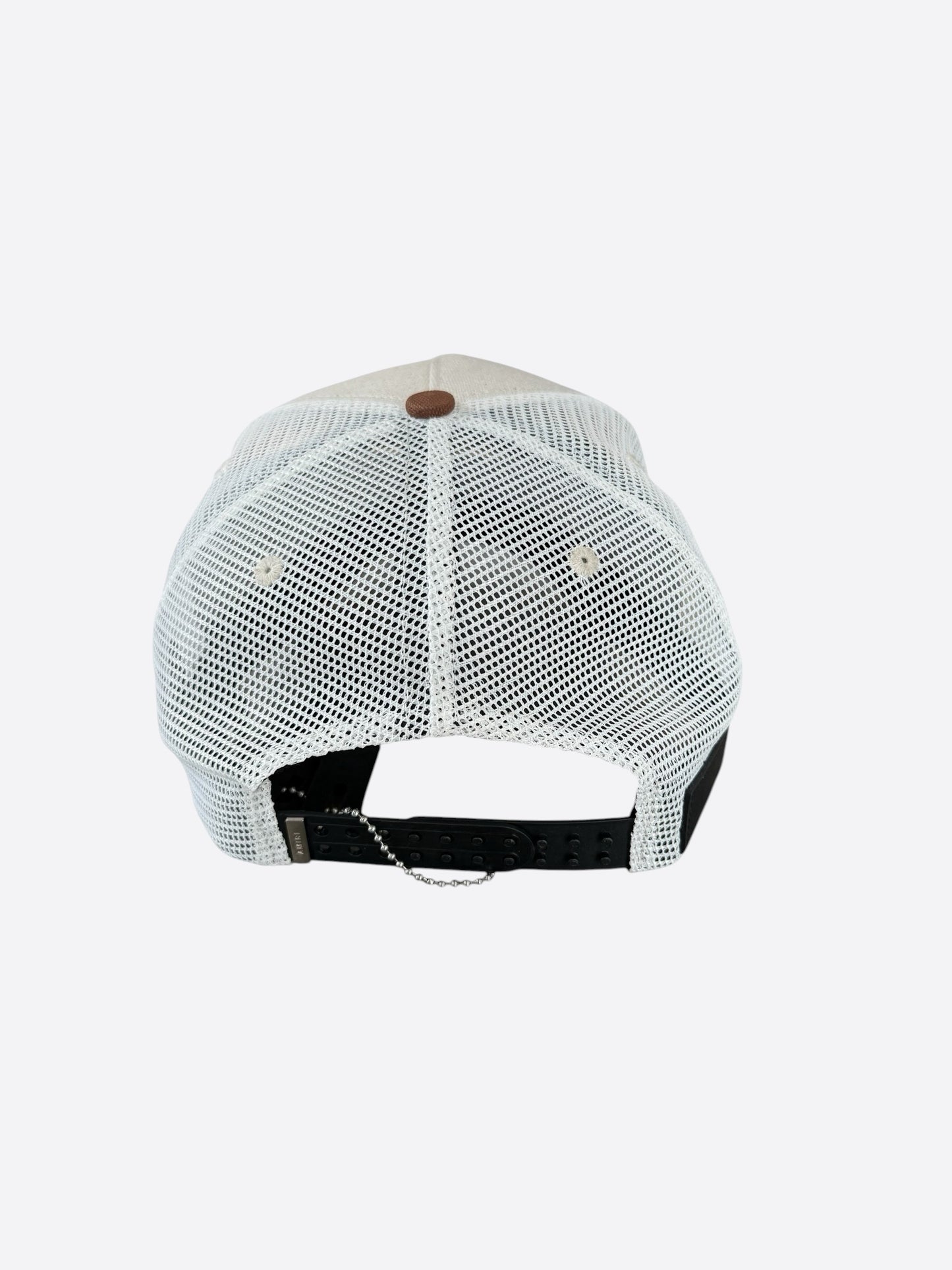 Amiri White & Brown MA Logo Trucker Hat