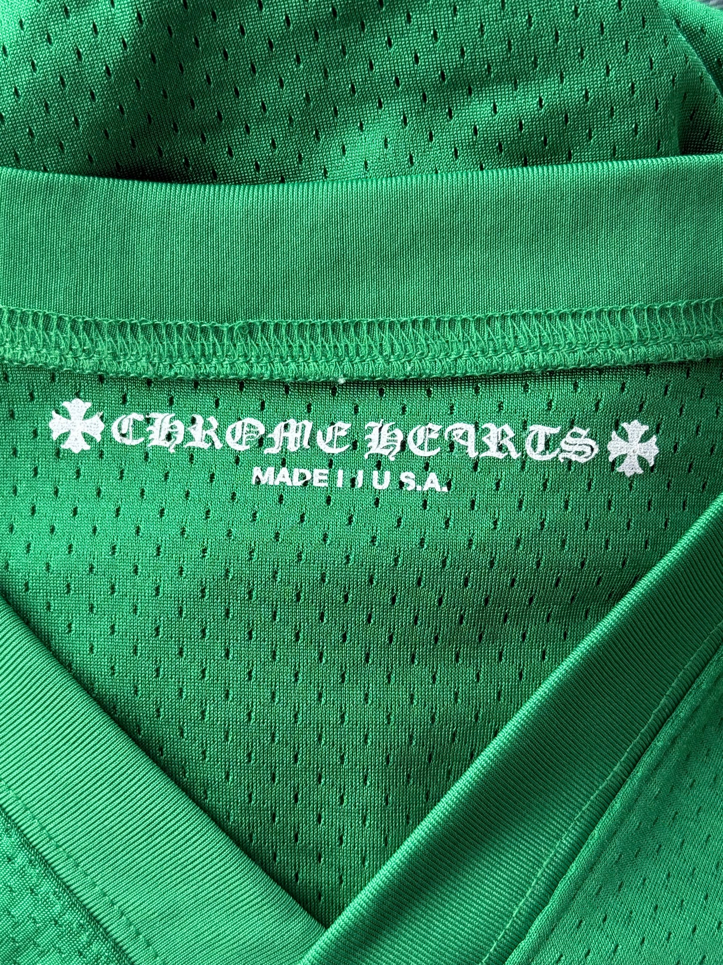 Chrome Hearts Green & Yellow Floral Nylon Mesh Longsleeve Jersey