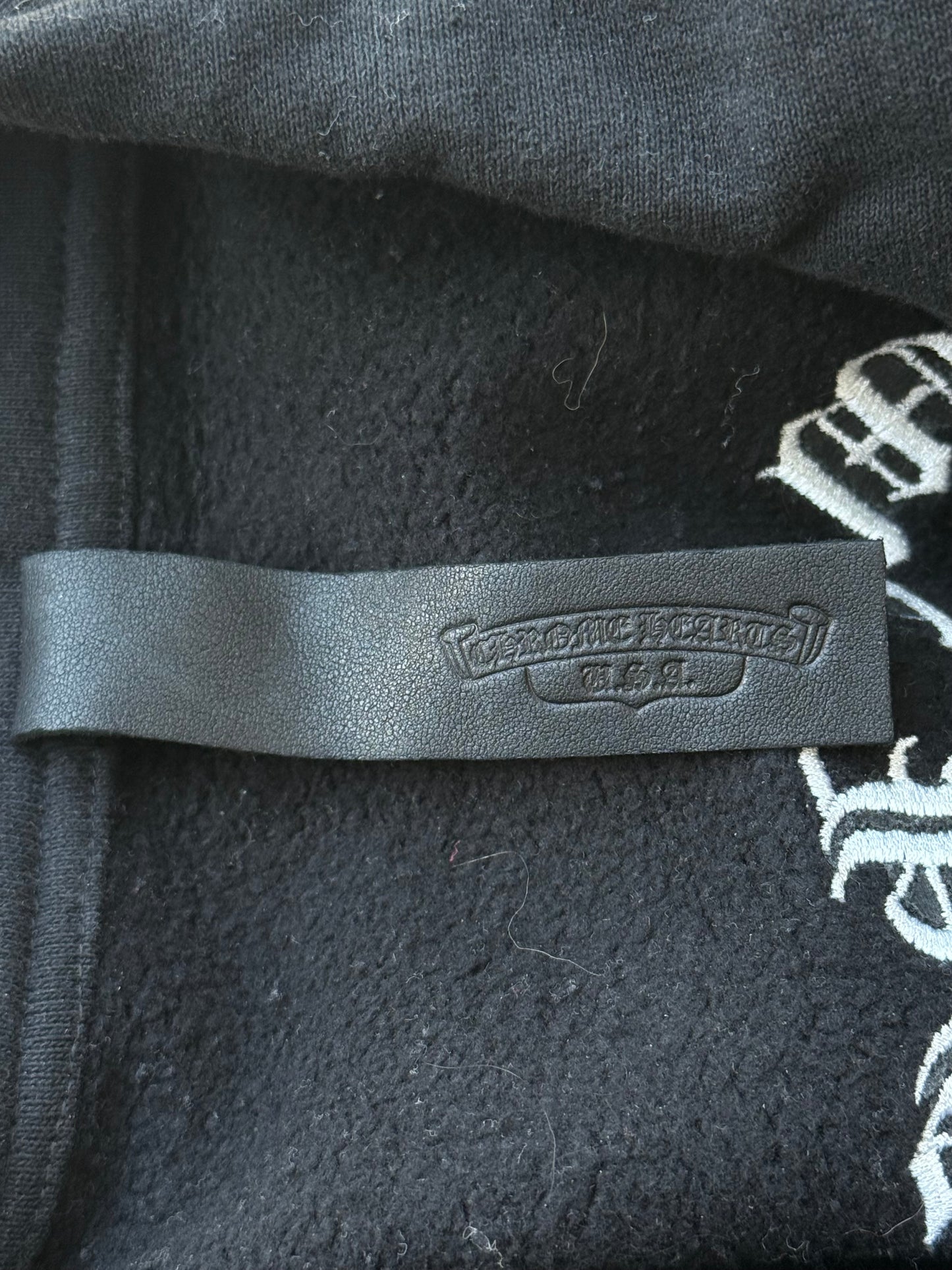 Chrome Hearts Black & White Triple Cross Embroidered Quarter Zip Sweater