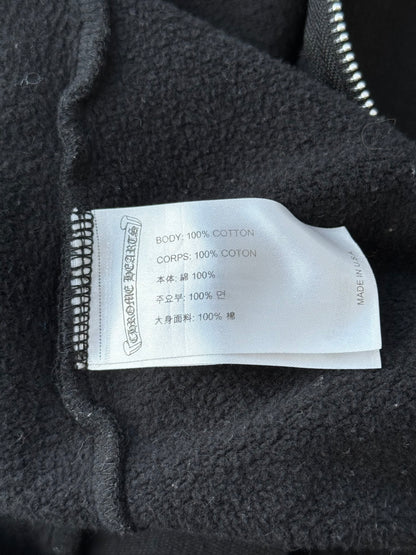 Chrome Hearts Black & Purple Dagger Script Zip Up Hoodie