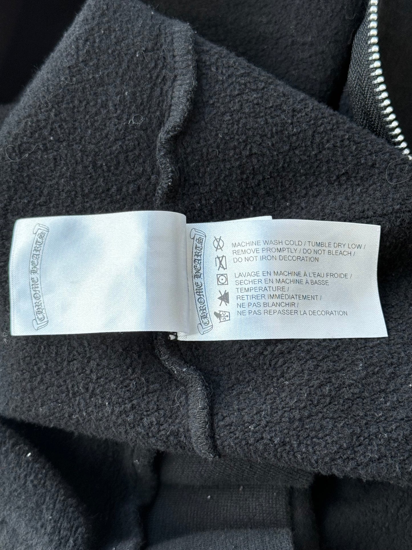 Chrome Hearts Black & Purple Dagger Script Zip Up Hoodie