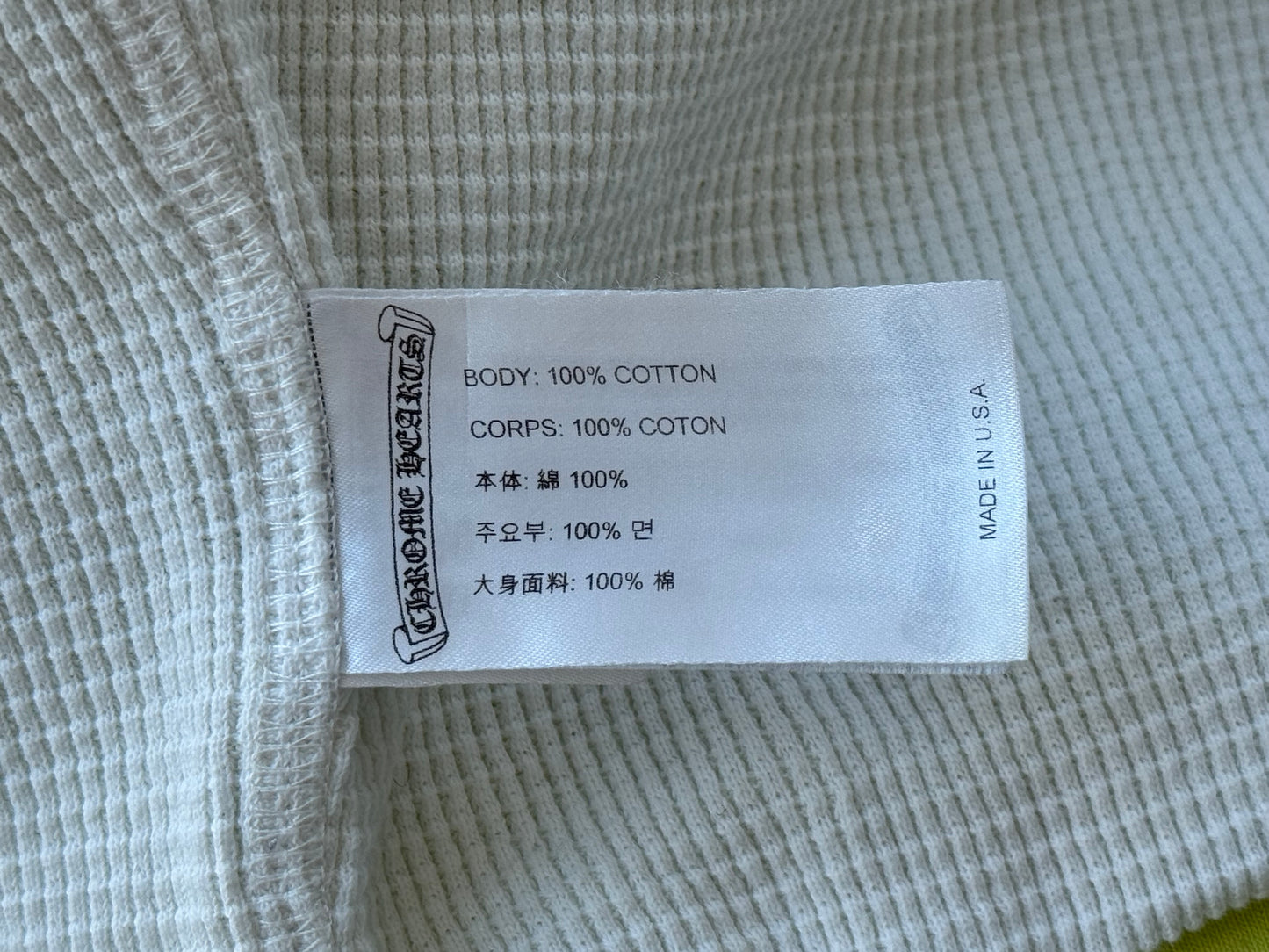 Chrome Hearts Matty Boy Lime Green Chainlink Thermal Zip Up Hoodie