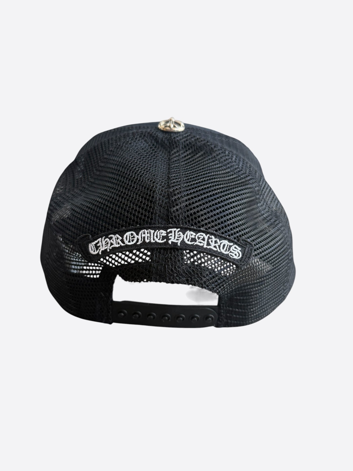 Chrome Hearts Black & White Ponyhair Triple Cross Patch Hat