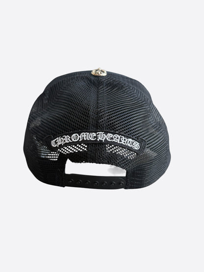 Chrome Hearts Black & White Ponyhair Triple Cross Patch Hat